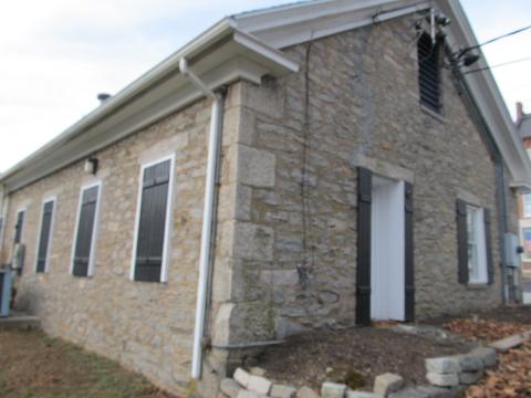 picture of the old side of the library building (the original mill building)