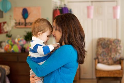 woman holding a baby