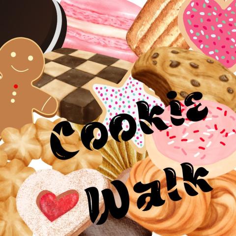 graphic with different cookies adn the words cookie walk