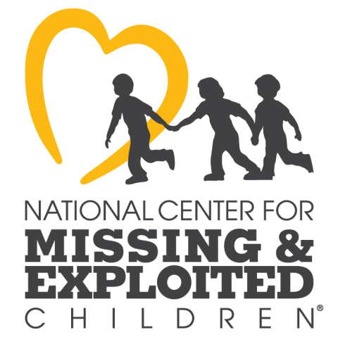3 children walking into a heart, the logo for the national center for the missing and exploited children