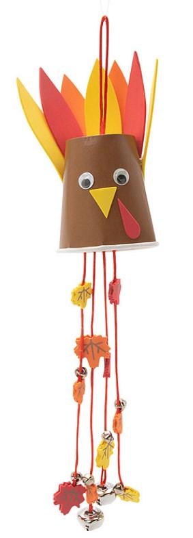 paper cup turkey windchime