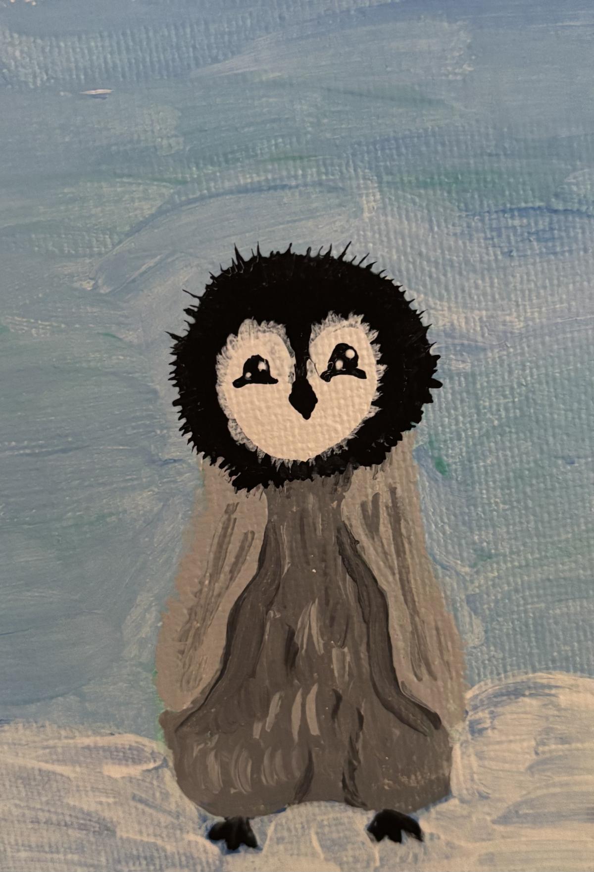 emperor penguin chick painting