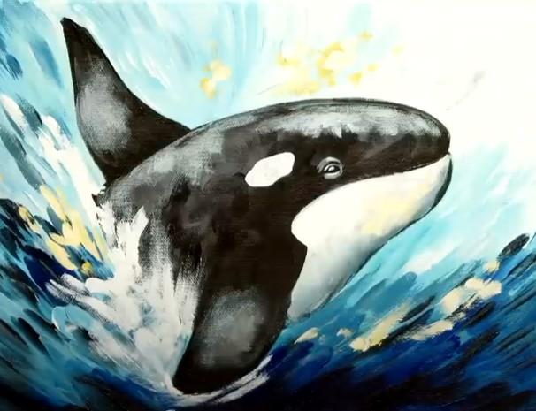 orcea breaching water painting